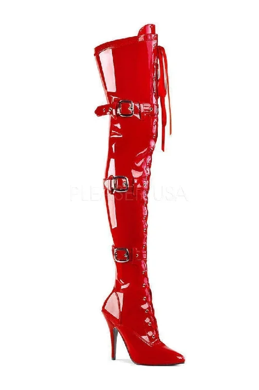 SEDUCE-3028 Thigh Boot | Red Patent