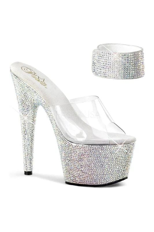 BEJEWELED-712RS Platform Sandal  | Clear Vinyl