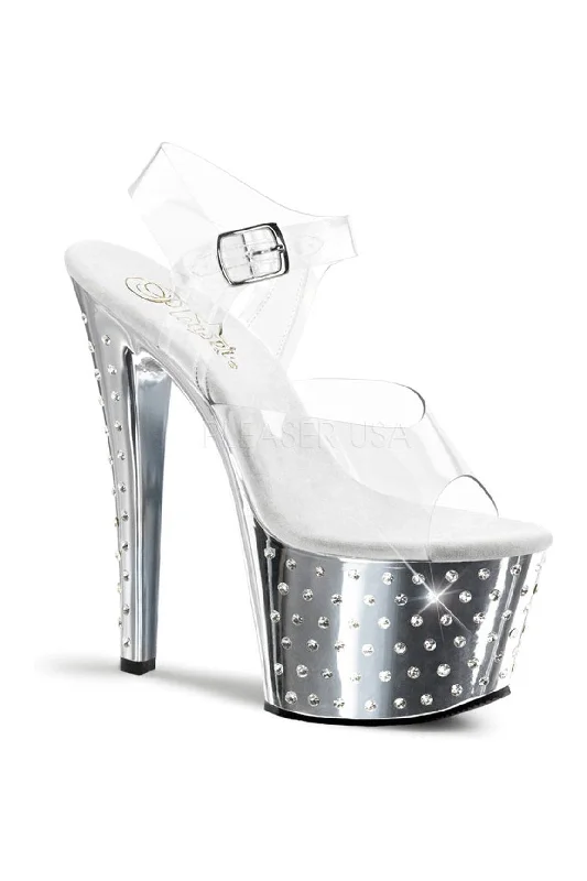 STARDUST-708 Platform Sandal  | Clear Vinyl