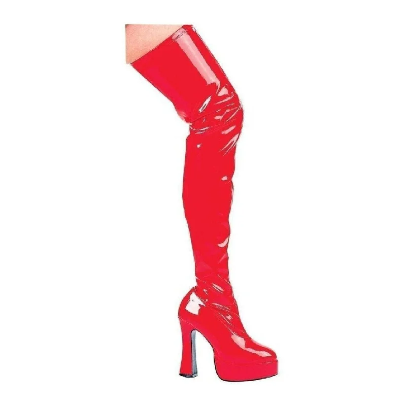 THRILL Thigh Boot  | Red Patent