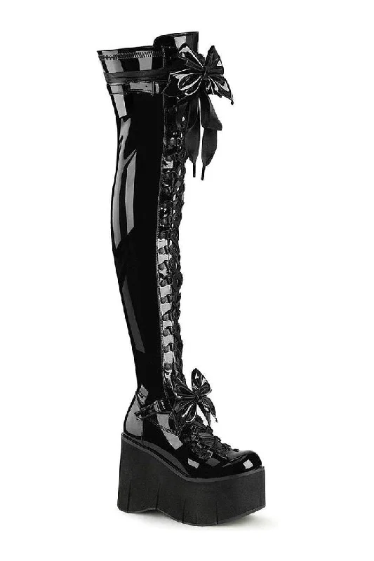 KERA-303 Thigh Boot | Black Patent