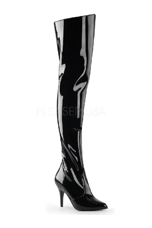 VANITY-3010 Thigh Boot | Black Patent