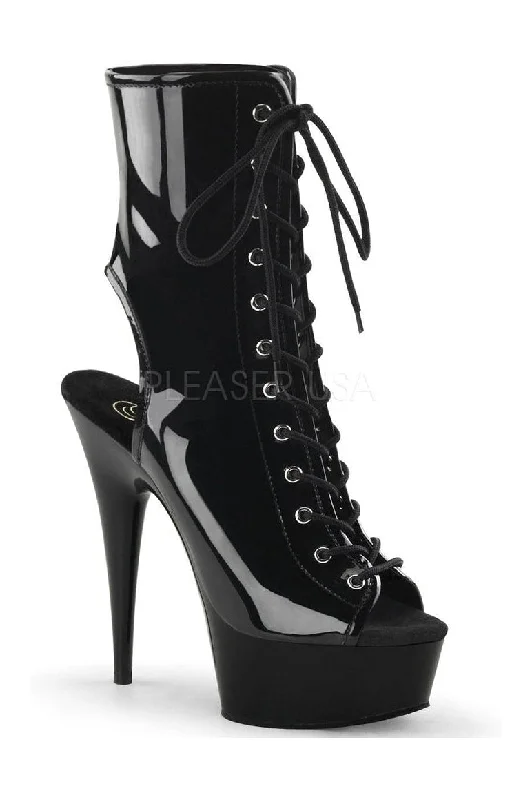 DELIGHT-1016 Platform Boot  | Black Patent