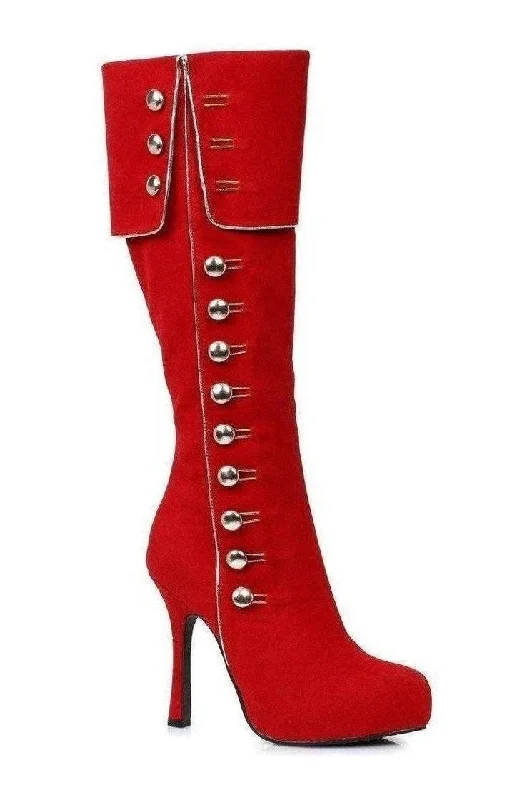 420-ELDA Costume Boot | Red Faux Leather