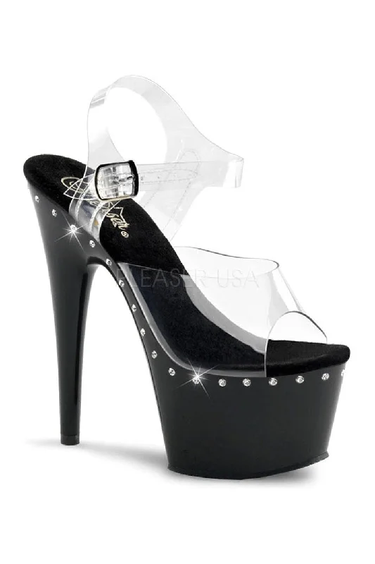 ADORE-708LS Platform Sandal  | Black Vinyl