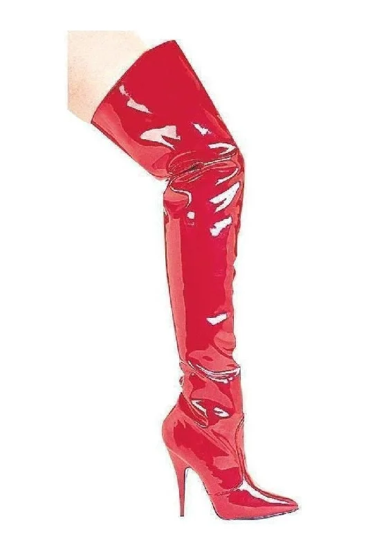 SUSIE Thigh Boot  | Red Patent