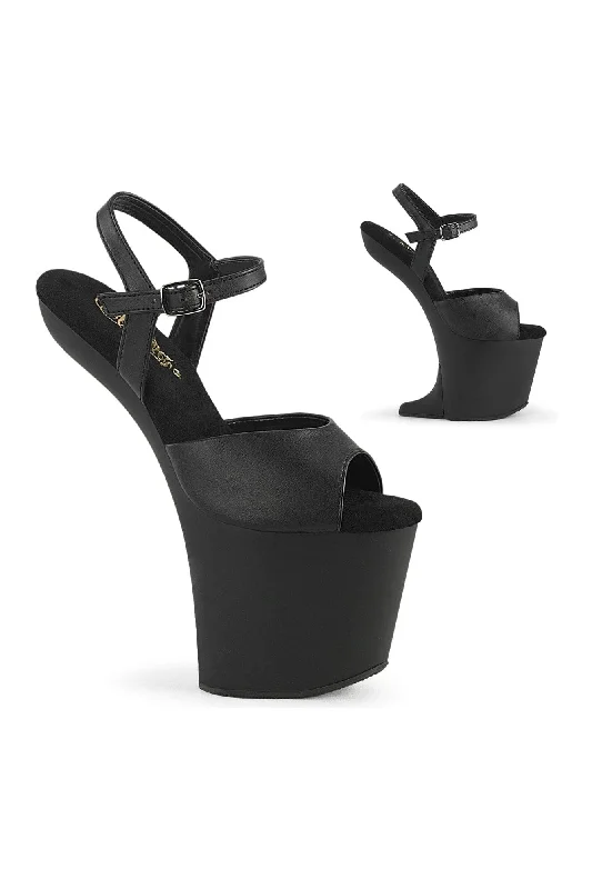 CRAZE-809 Black Faux Leather Sandal