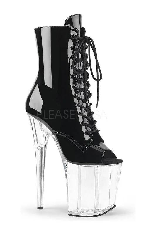 FLAMINGO-1021 Platform Boot  | Black Patent