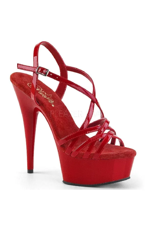 DELIGHT-613 Platform Sandal  | Red Patent