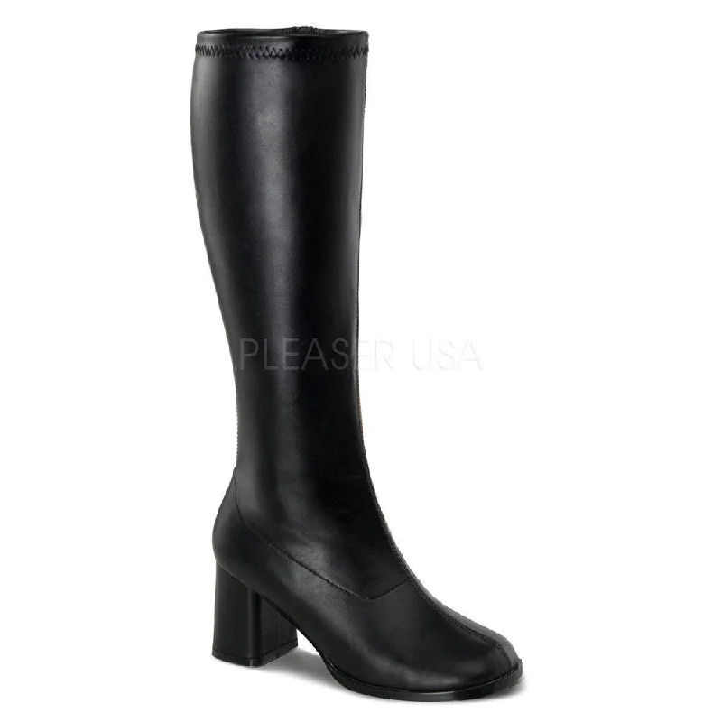 SS-GOGO BOOTS | Black | Faux Leather