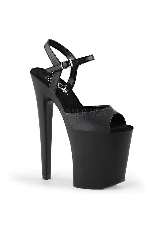 XTREME-809 Platform Sandal  | Black Faux Leather