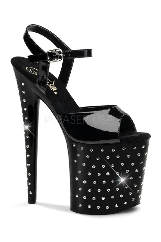 STARDUST-809 Platform Sandal  | Black Patent