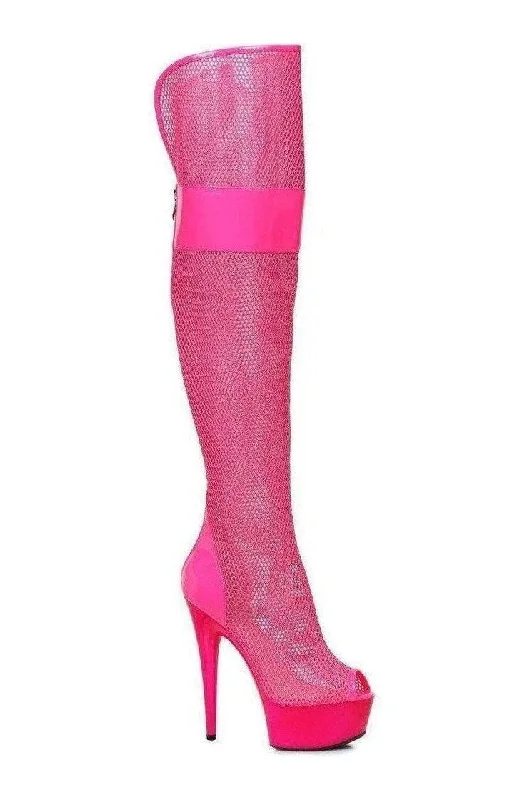 609-IVY Thigh Boot  | Fuchsia Patent