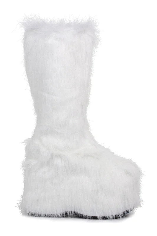 500-FUZZ Festival Boot | White Faux Leather