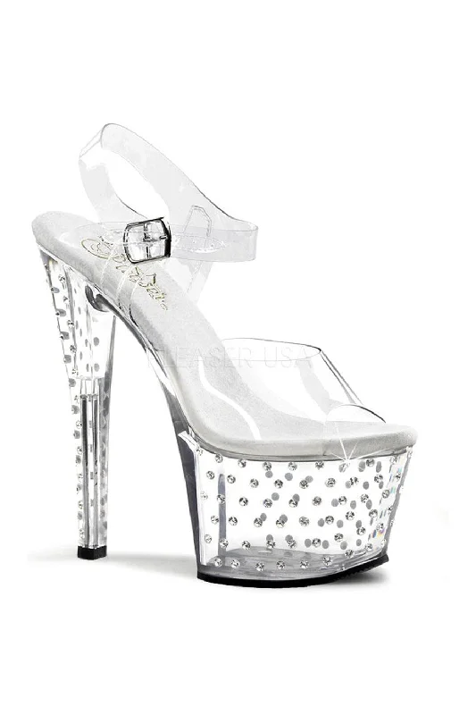 STARDUST-708 Platform Sandal  | Clear Vinyl