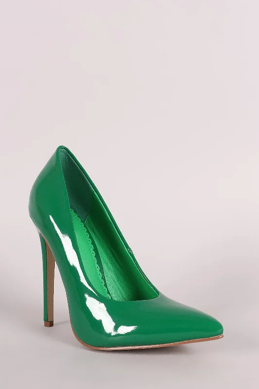 Patent Pointy Toe Stiletto Pump