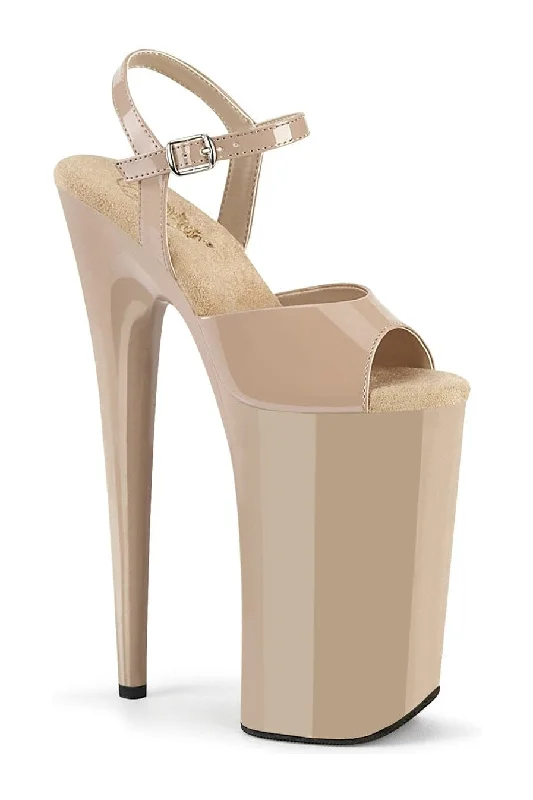 BEYOND-009 Nude Patent Sandal