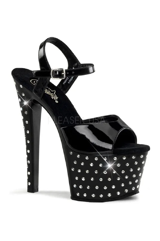 STARDUST-709 Platform Sandal  | Black Patent