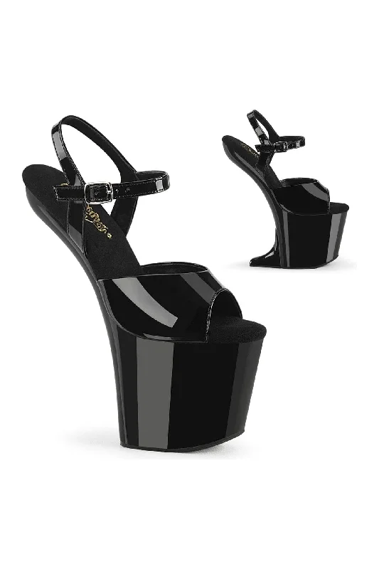 CRAZE-809 Black Patent Sandal