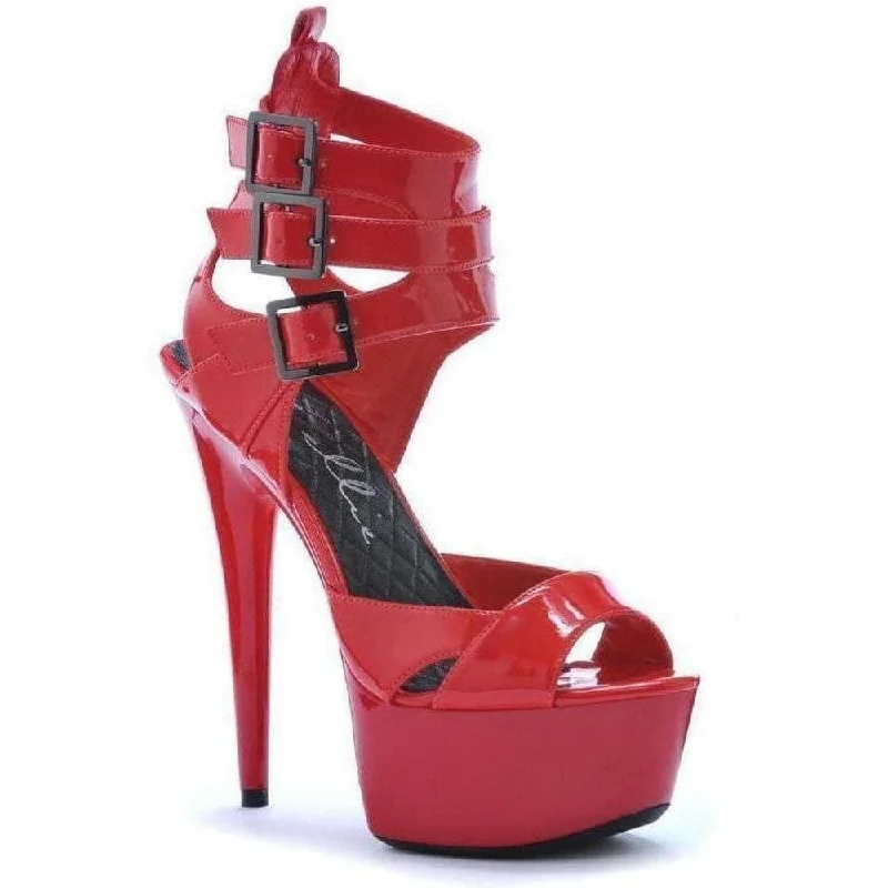 SS-609-ATHENA Platform Sandal  | Red Patent