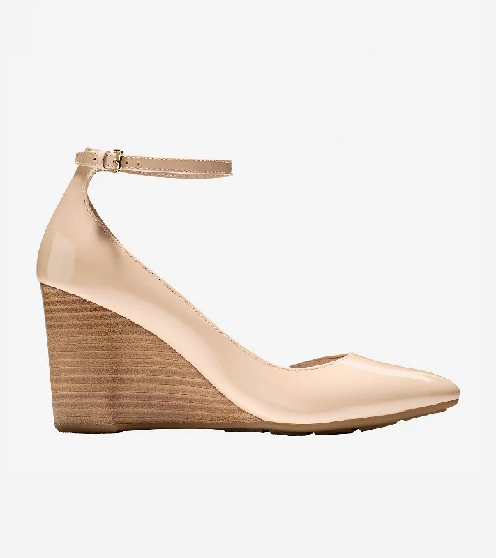 Women's mule - style fashion & dress shoes with a pointed toe and a low - heel for everyday elegance Lacey Ankle Strap Wedge (85mm) Women's mule - style fashion & dress shoes with a pointed toe and a low - heel for everyday elegance Lacey Ankle Strap Wedge (85mm)