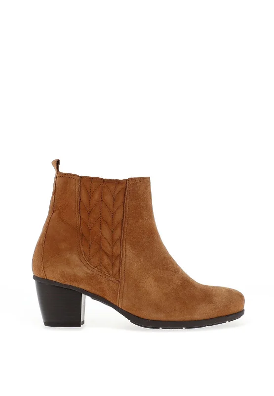 Gabor Suede Block Heel Boots, Tan