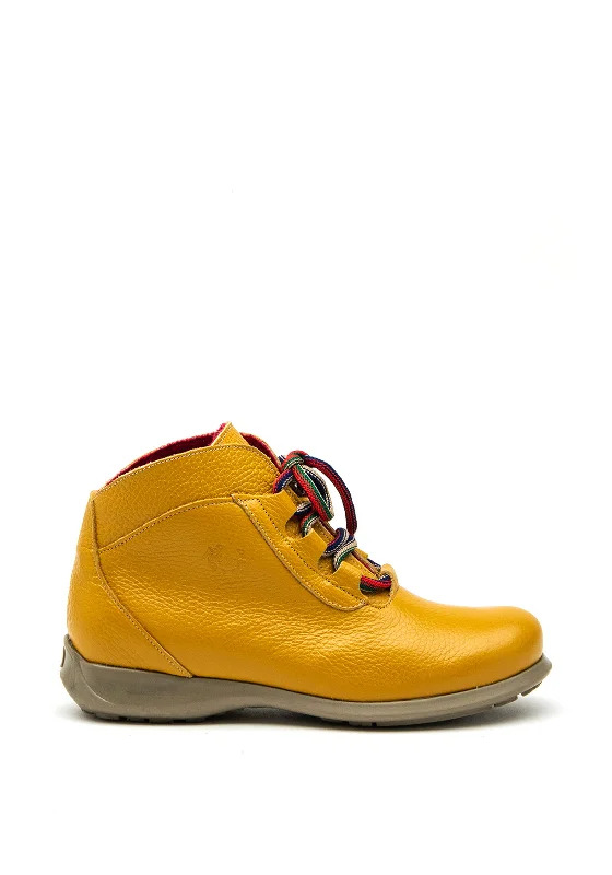 Jose Saenz Soft Leather Lace Up Ankle Boot, Mustard