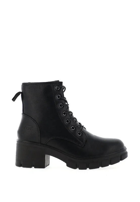 Gordon Jack Miriza Patent Chunky Lace Boot, Black