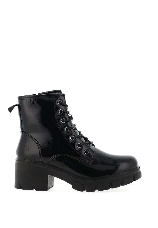 Gordon Jack Miriza Patent Chunky Lace Boot, Black