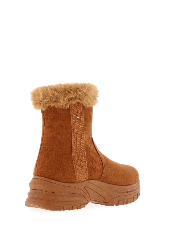 Gordon Jack Myra Faux Fur Trim Boots, Tan