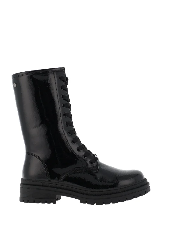 Tommy Bowe Naughton Patent Mid Length Boots, Black