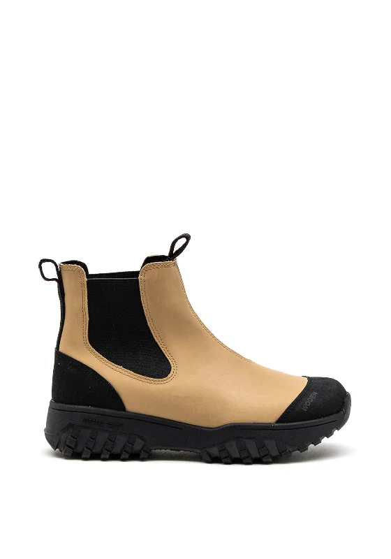 Woden Magda Waterproof Rubber Boots, Mocha & Black