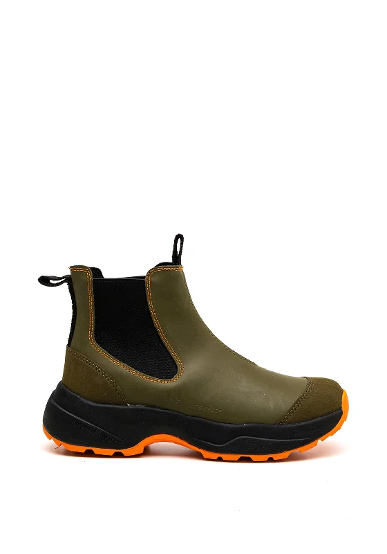 Woden Siri Waterproof Rubber Boots, Dark Olive