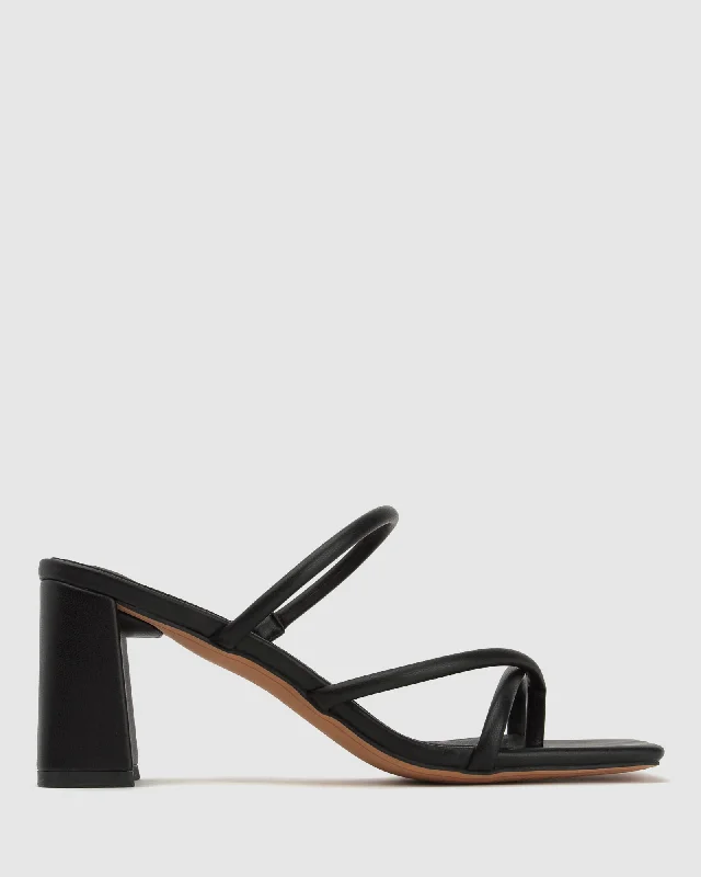 LOLA Square Toe Strappy Mules