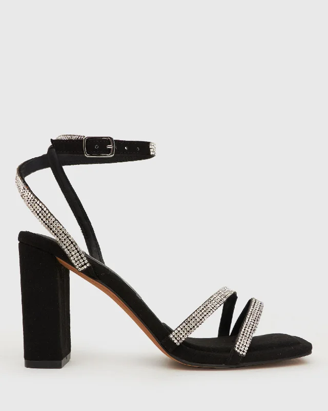 SHY Square Toe Diamante Dress Sandals