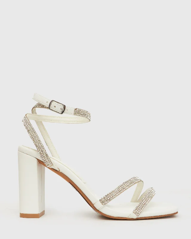 SHY Square Toe Diamante Dress Sandals