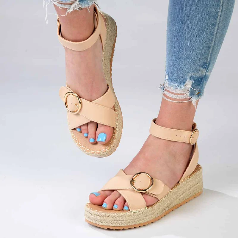 Madison Lilith Crossover Espadrille Sandal - Matt Nude