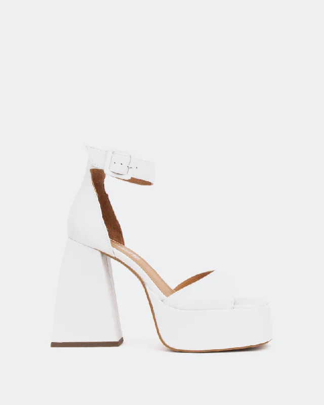 Moore, White Leather/Cuir Blanc