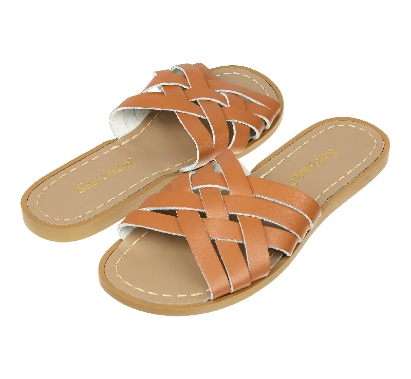 Retro Slide Tan Womens Sandal