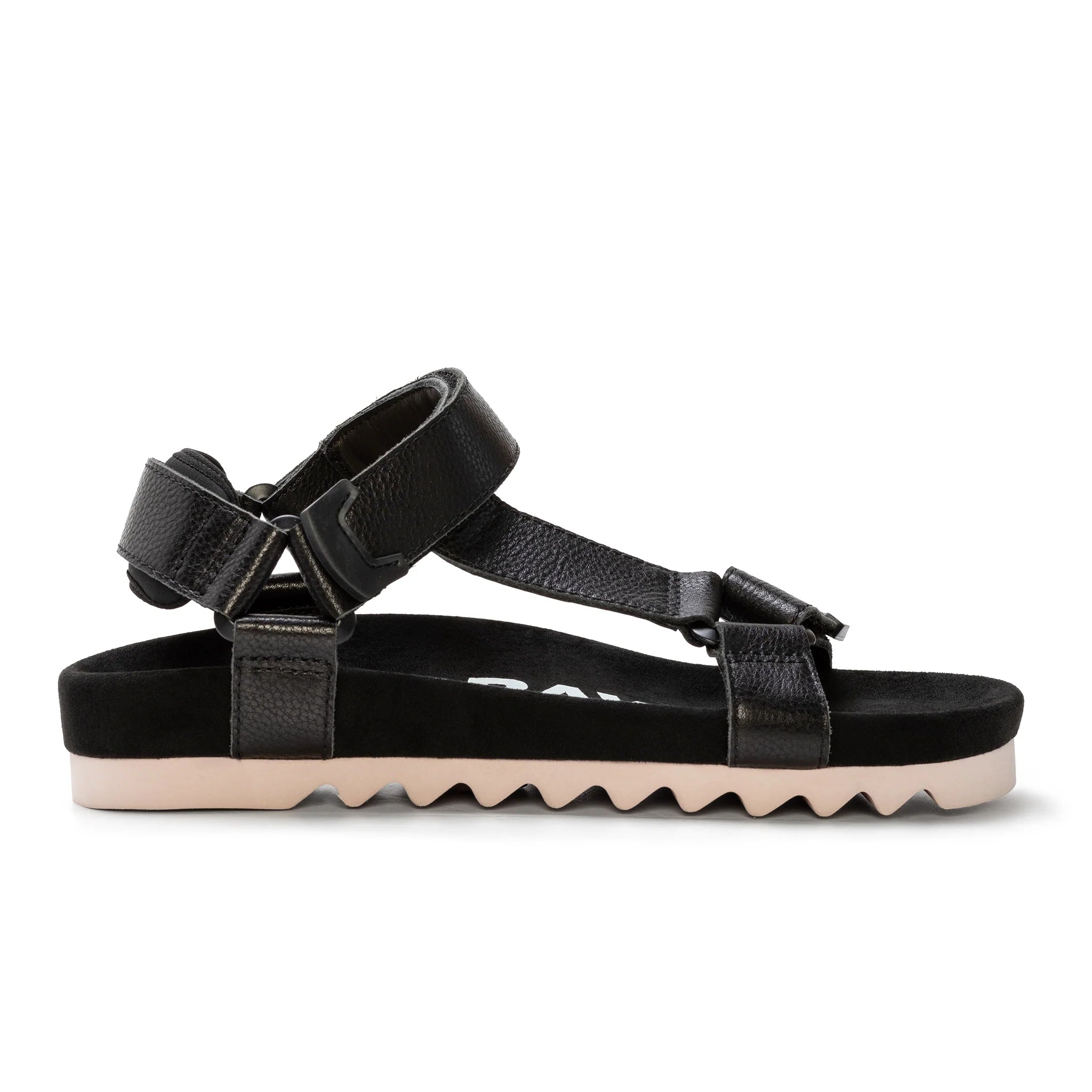 Rollie Tooth Wedge Sandal Black/Pink