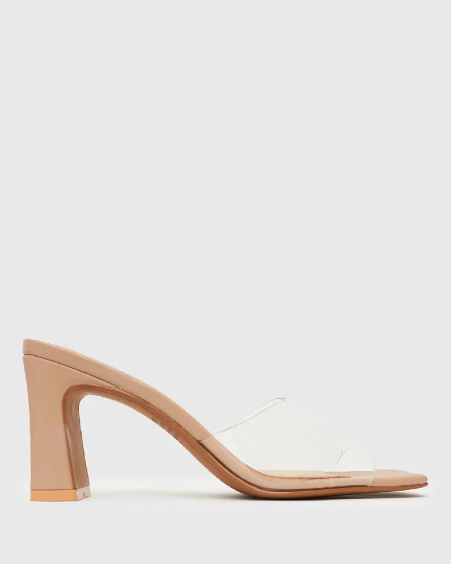 UNIQUE Square Toe Heeled Mules