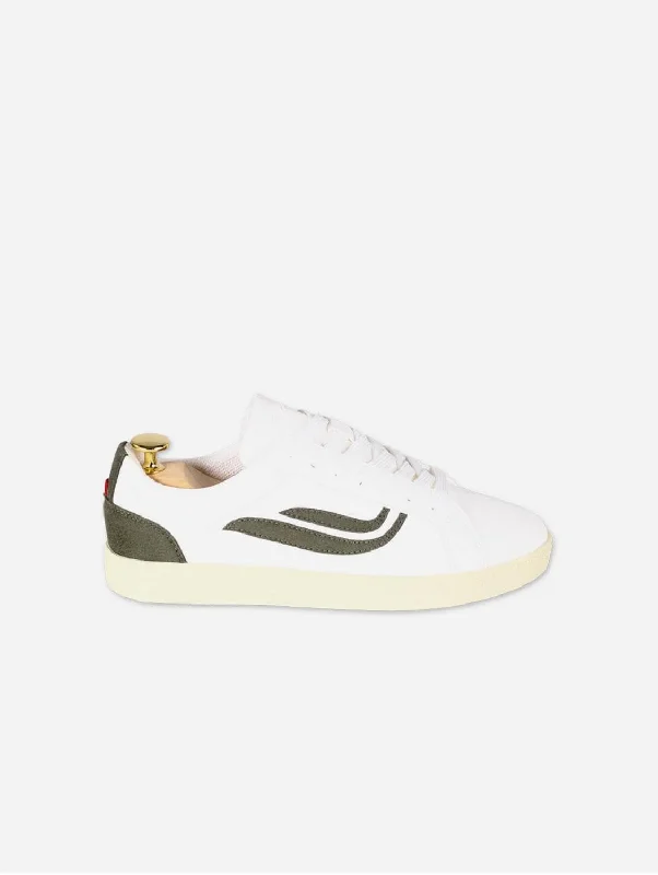 G-Hela Unisex Vegan Cornwaste Eco Sneakers by Genesis | White & Olive