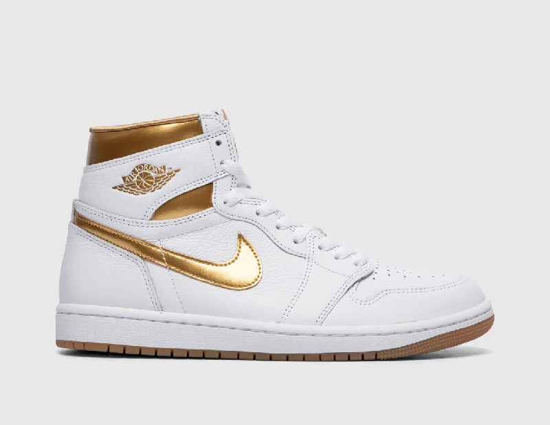 Jordan Women's 1 Retro High OG White / Metallic Gold - Gum