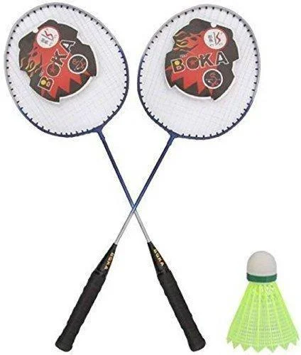 Nas Badminton Racket Set of 2 with 3 Pieces Nylon shuttles with Full Cover