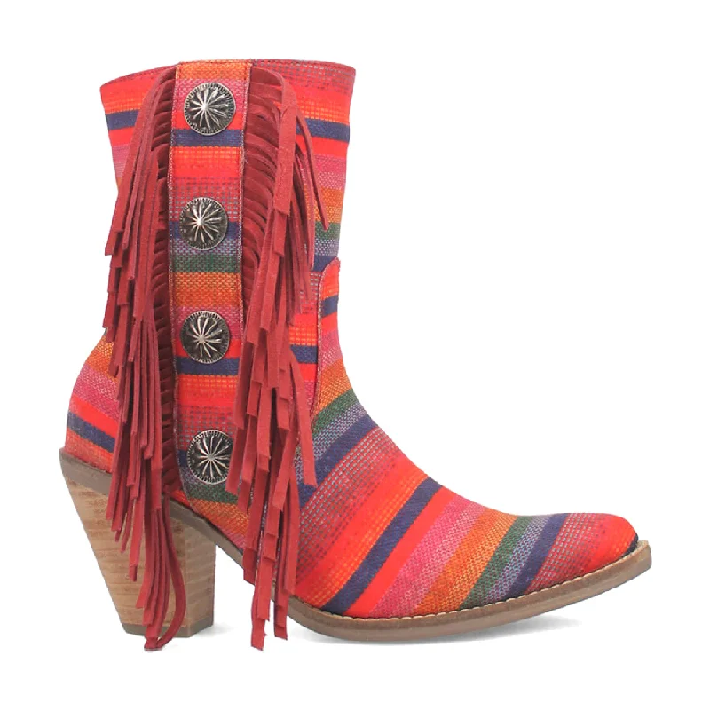 Chili Pepper Serape Southwest Cowboy Booties