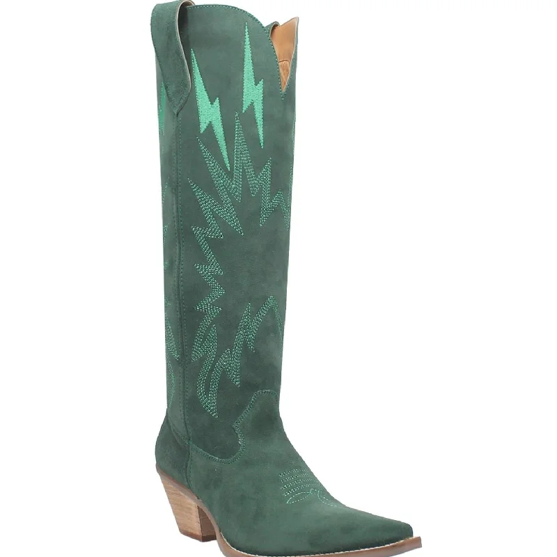 Dingo Women's Thunder Road Suede Boot in Green