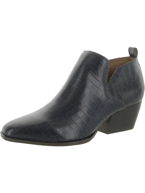 Dingo 2 Womens Leather Block Heel Booties