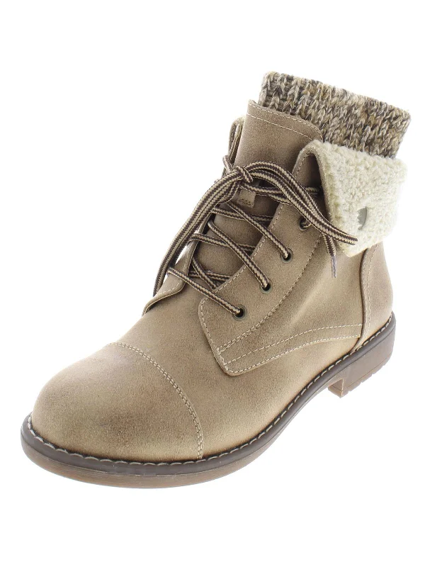 Duena Womens Knit Fold-Over Booties