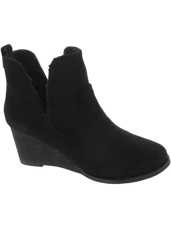 Ember Womens Faux Suede Heels Ankle Boots