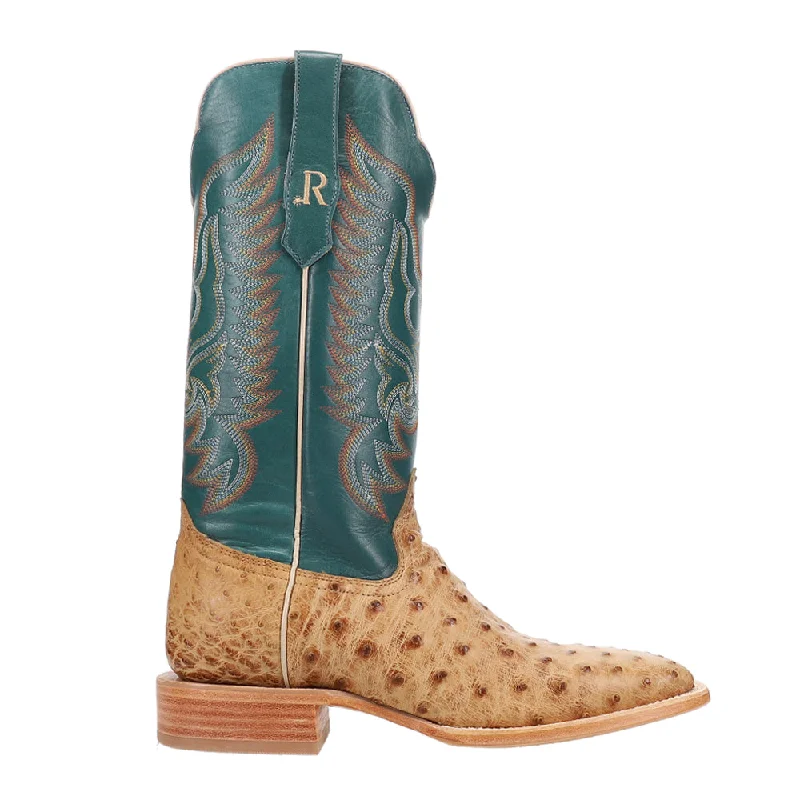 Full Quill Ostrich Square Toe Cowboy Boots